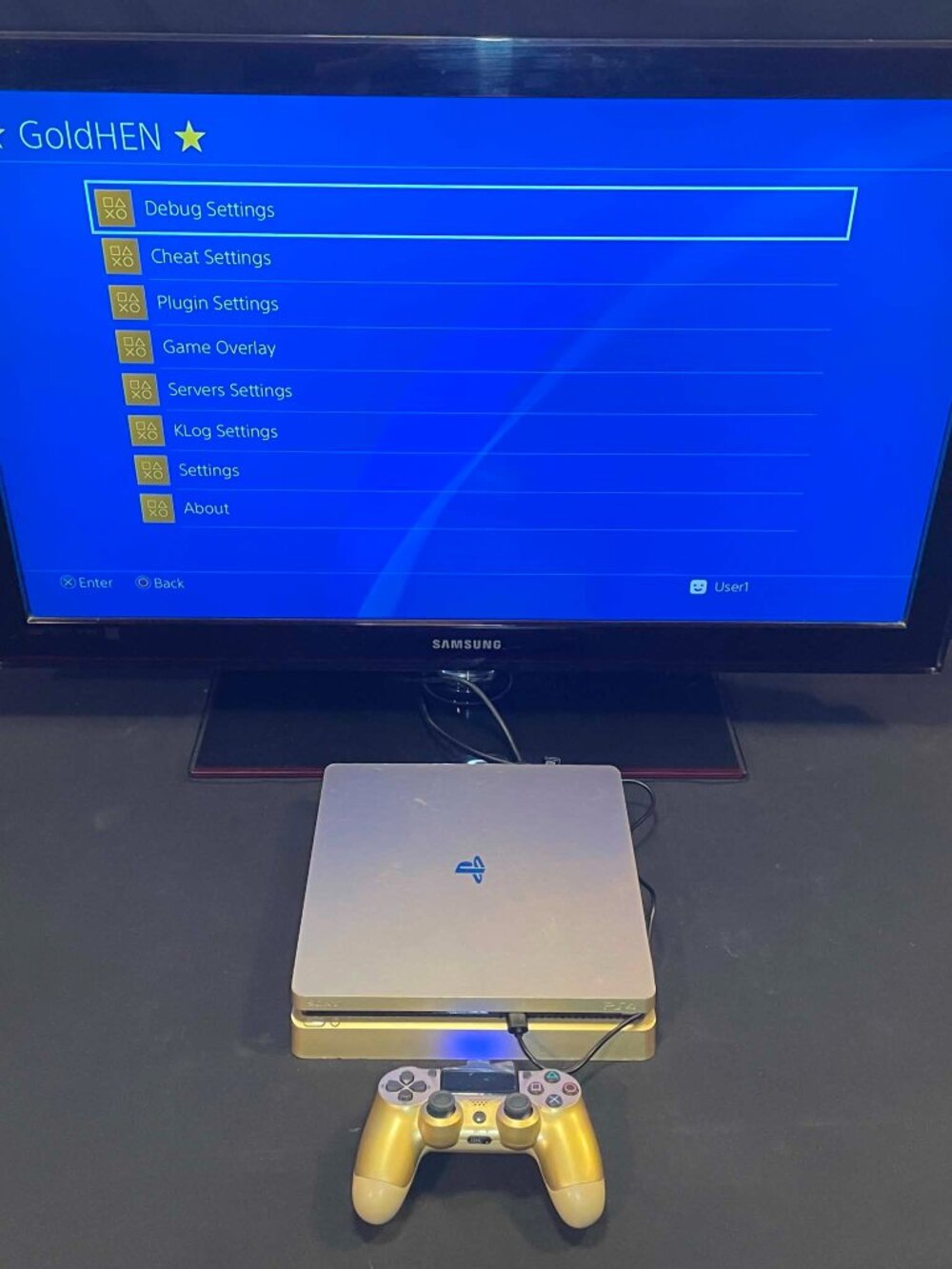 Ps4 Playstation 4 Gold Limited Edition With 60+Games Upgraded 1TB Fire Cuda
